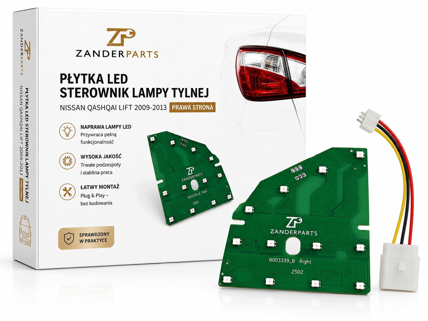 Led Deska Ovladače Zadního Světla Nissan Qashqai Lift 09-13 Pravá Kabel