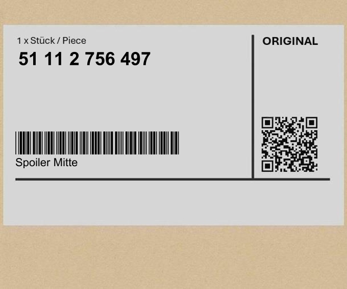 Spoiler środkowy MINI R57 R57 R55 R55 R56 R56