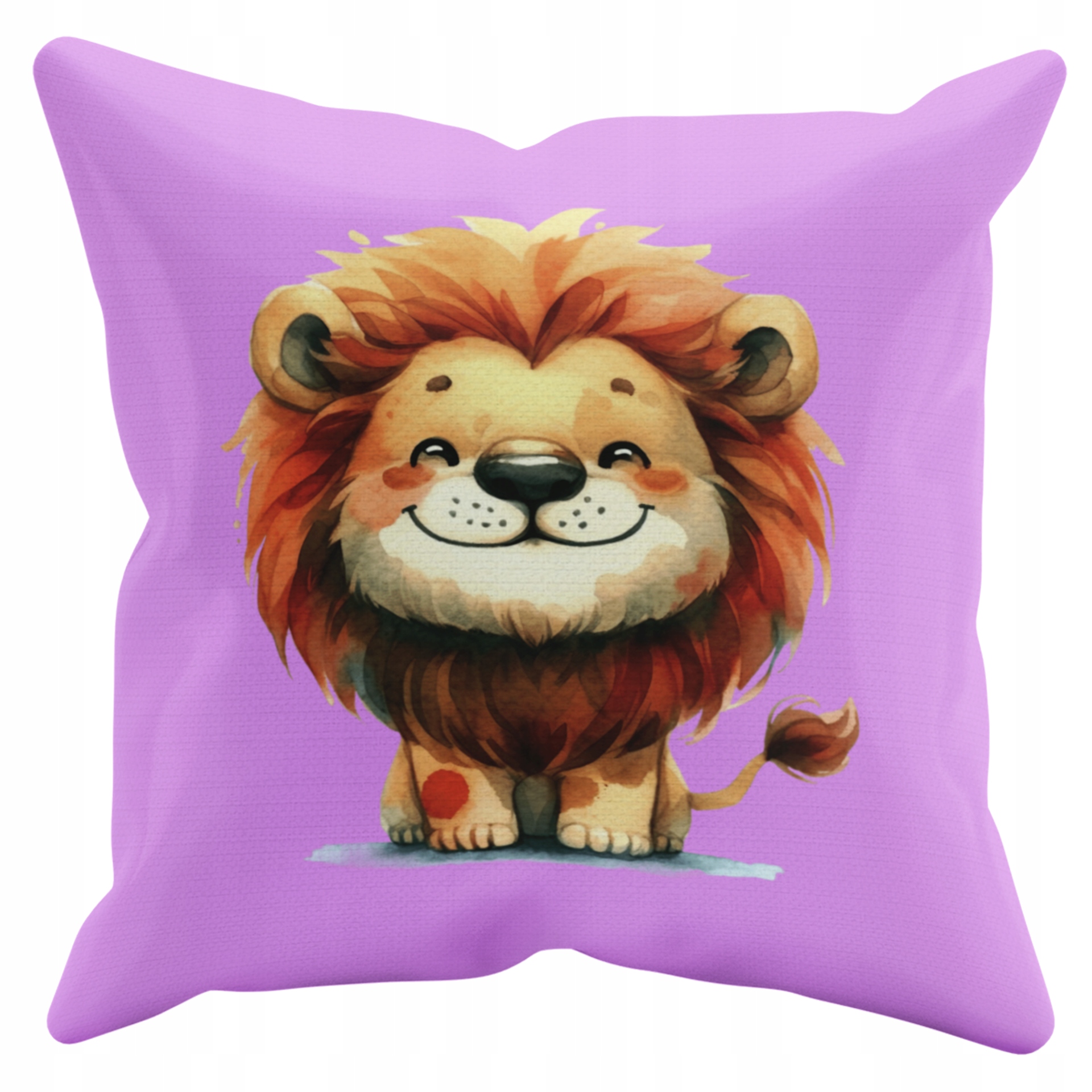 POSZEWKA NA PODUSZKĘ JAŚKA DO PRZEDSZKOLA LEW ZWIERZACZEK + IMIĘ GRATIS Kolor dominujący odcienie różu