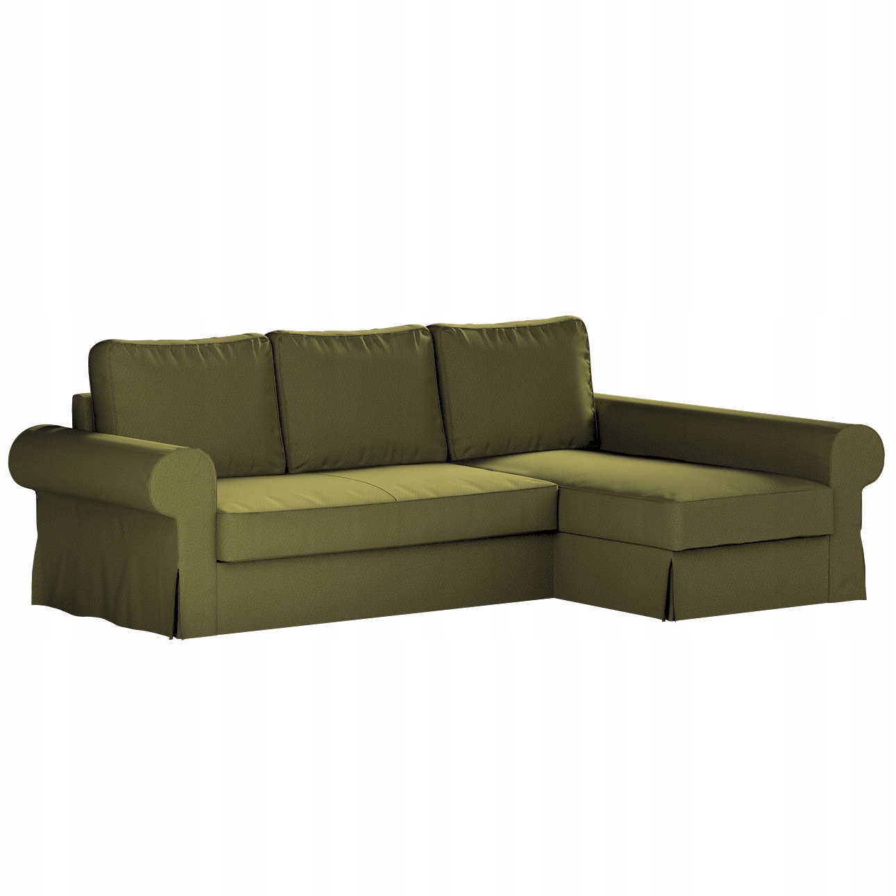 Dekoria potah na rozkládací pohovku Backabro s lehátkem Ikea, zelený