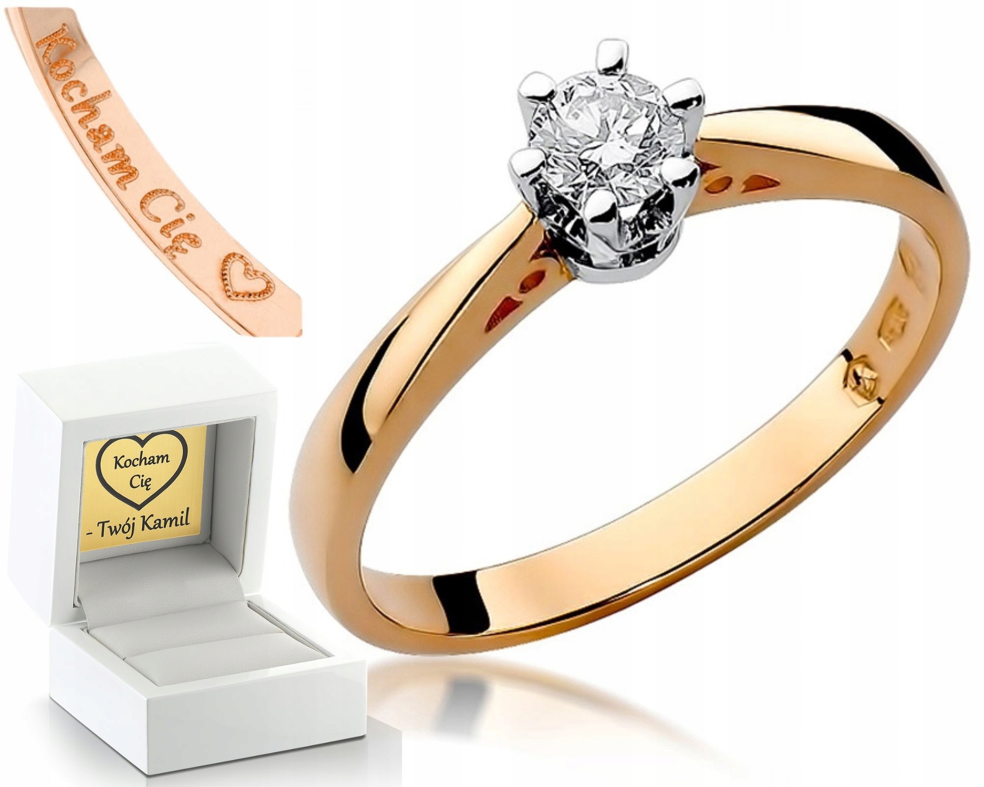 Růžové Zlato Prstýnek S Brilianty 0,25 Ct 585