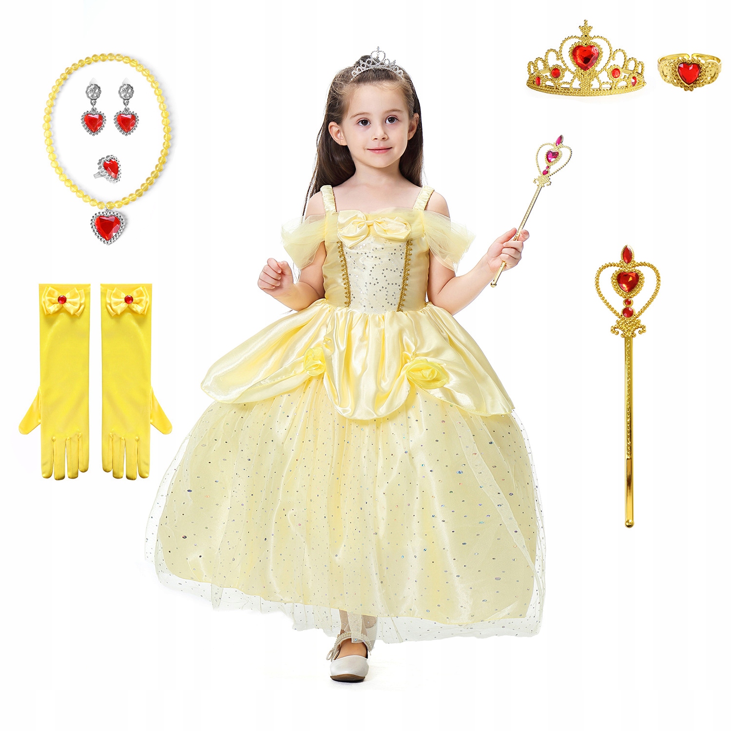 Strój Księżniczka Bella XGETOP Królewna Piękna i Bestia Akcesoria 130 Marka XGETOP