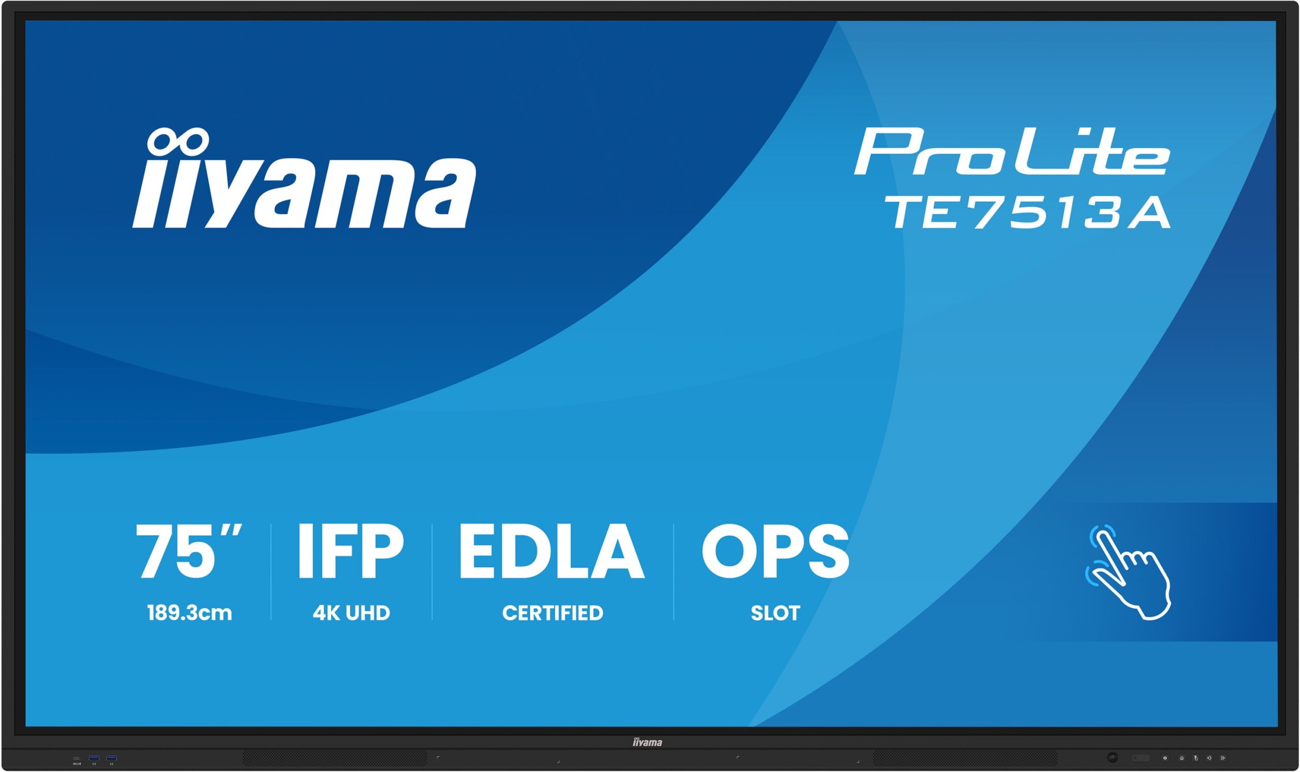 75" iiyama TE7513A-B2AG: Ips, 4K, 40P, Edlá