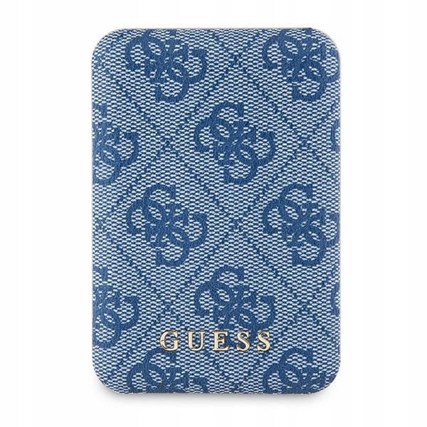 Guess Indukční powerbanka 15WGUPB5FP4EMGB 5000mAh modrá/modrá 4G Leathe