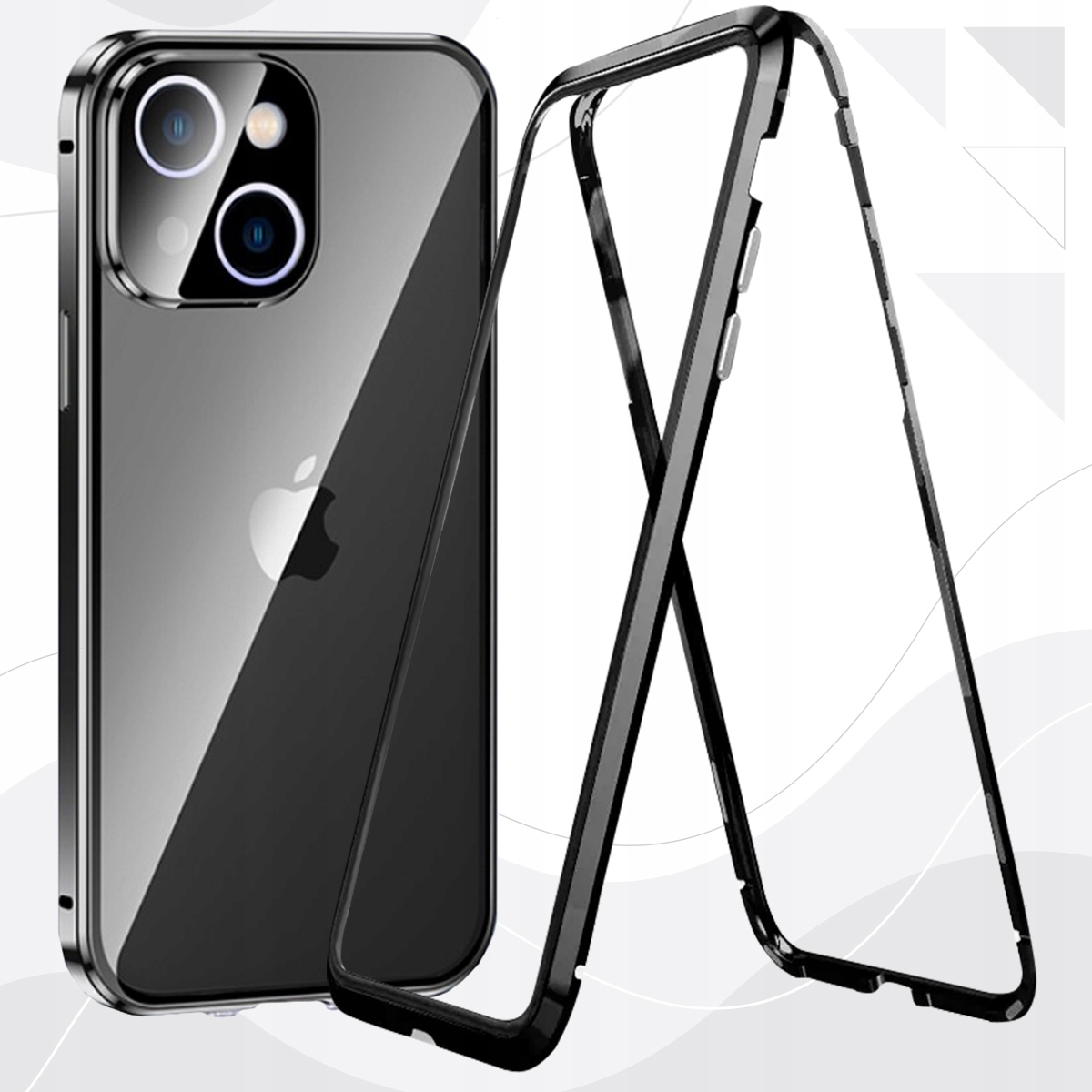 MAGNETYCZNE Etui do iPhone 15 DUAL SZKŁO PRYWATYZUJĄCE CHRONIĄCE PRYWATNOŚĆ Typ inny