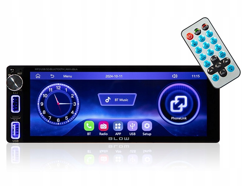 Blow Autorádio AVH-686A 1DIN 7 palců Rds MP3/USB/micro Sd/bluetooth