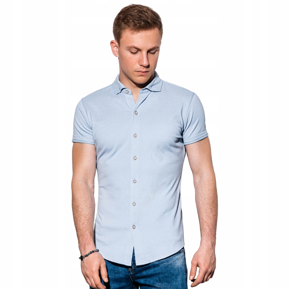 

Koszula męska z krótkim rękawem K541 niebieska S