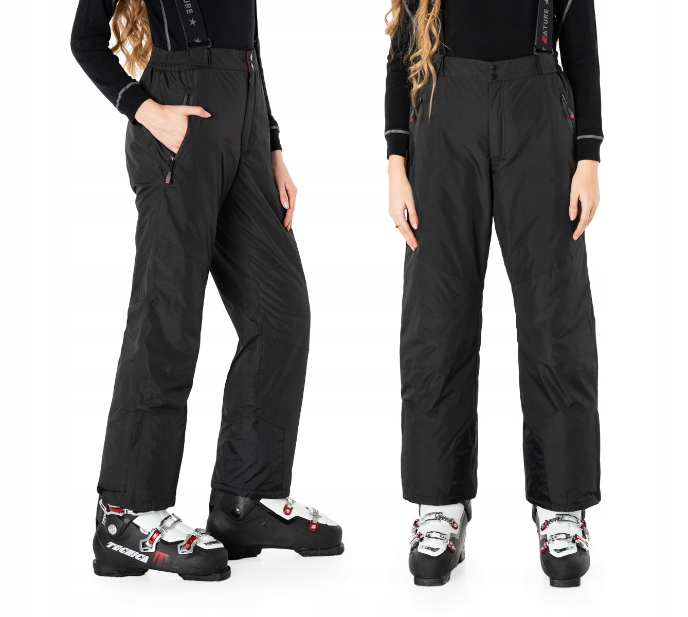 Ciepłe Ocieplane Spodnie Narciarskie Damskie na Narty Snowboard 6563-1 XXL