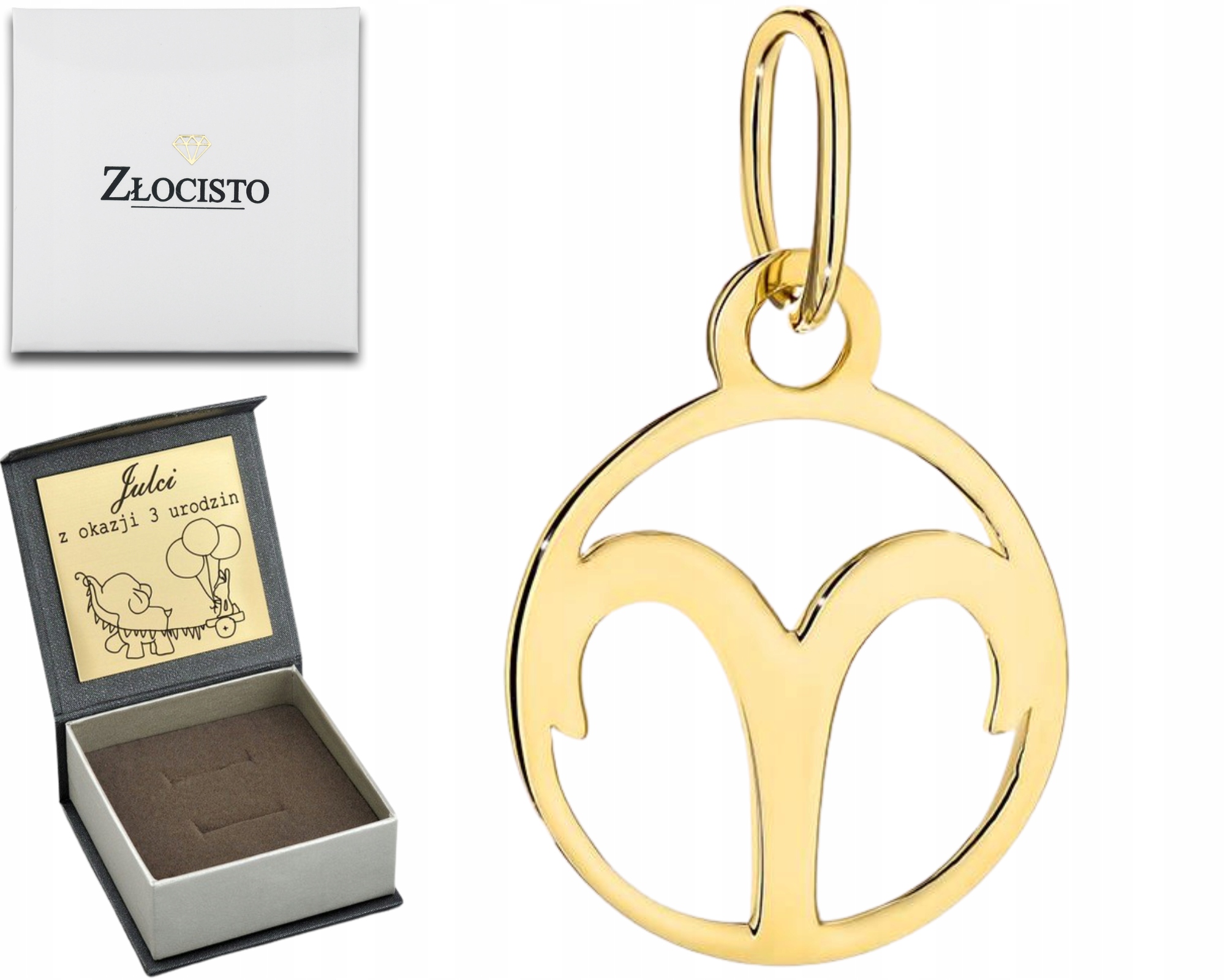 Zlatý Přívěsek Znamení Zvěrokruhu 585 – Beran S Personalizovaným Gravírováním