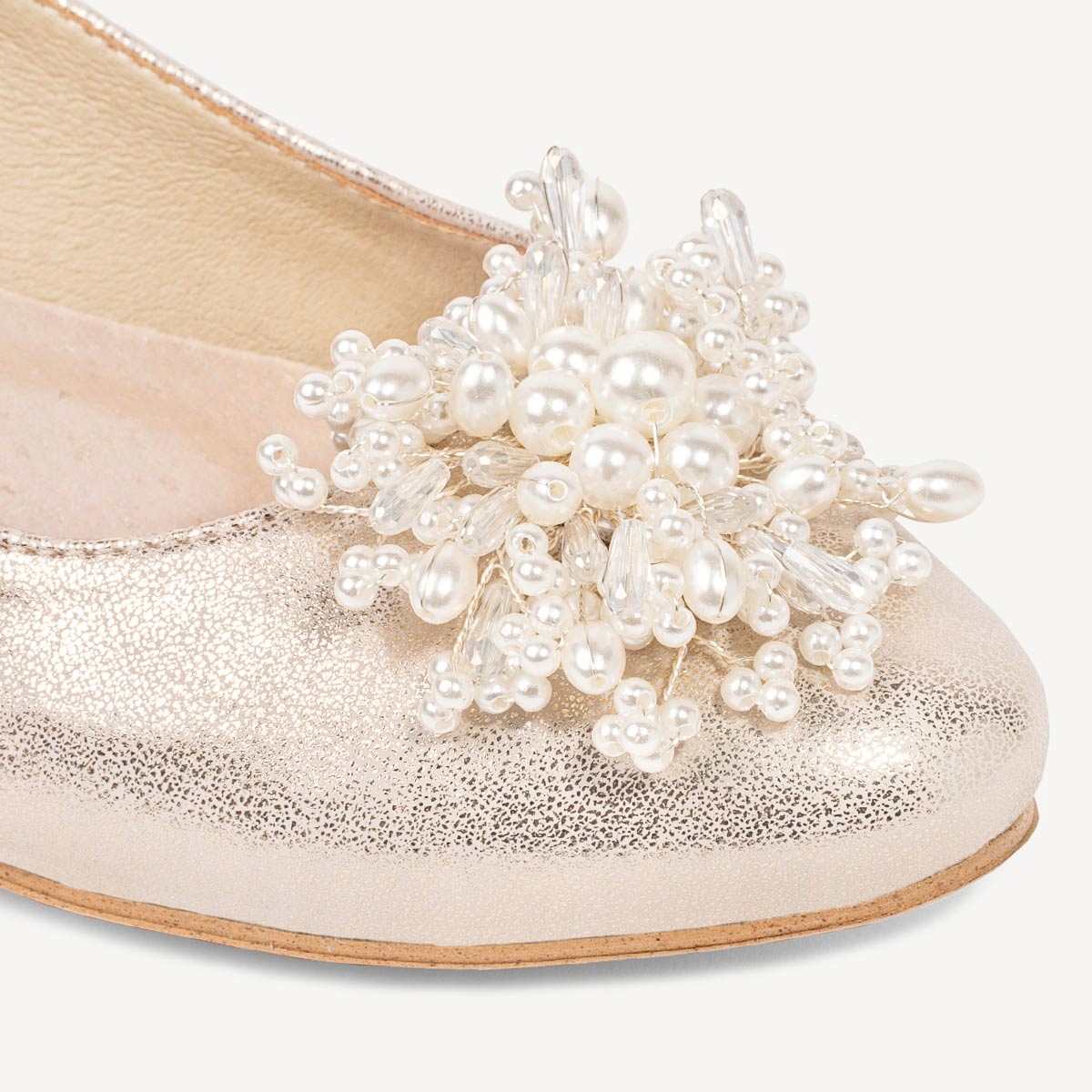 BRILU ŚLUBNE BALERINKI Z OZDOBĄ ZŁOTE 37 Płeć kobieta