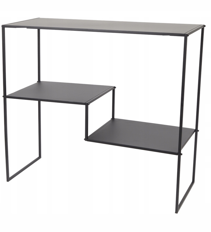 KONSOLA METALOWY REGAŁ CZARNY MATOWY PÓŁKA LOFT INDUSTRIALNY 77x 68x 30 cm
