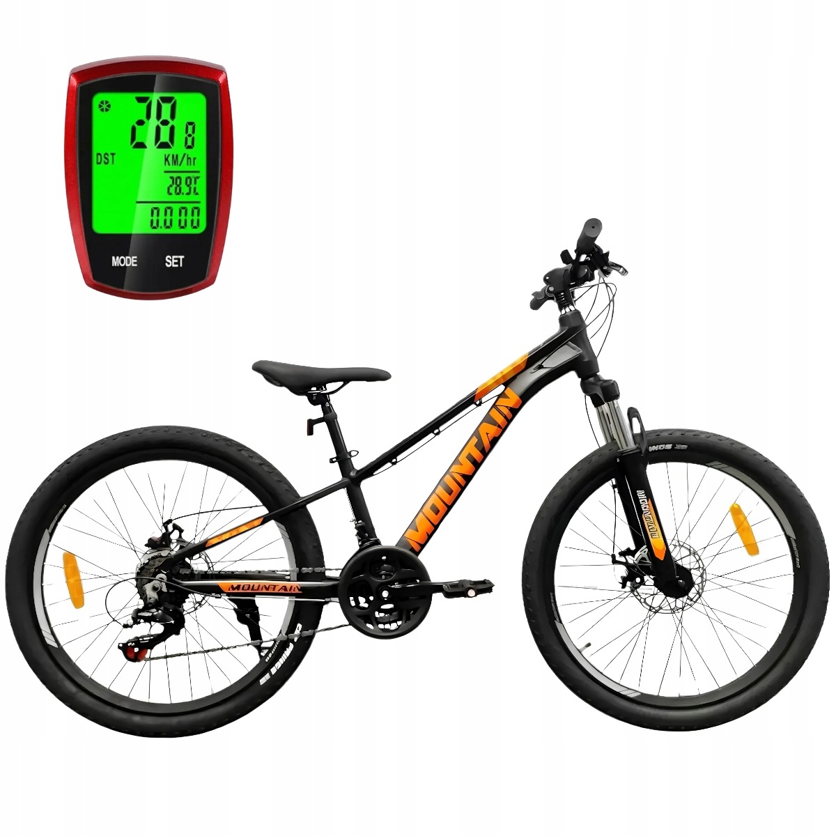 Rower górski MTB24" Mountain Shimano rama aluminium 11" 120-145cm 2XTARCZE
