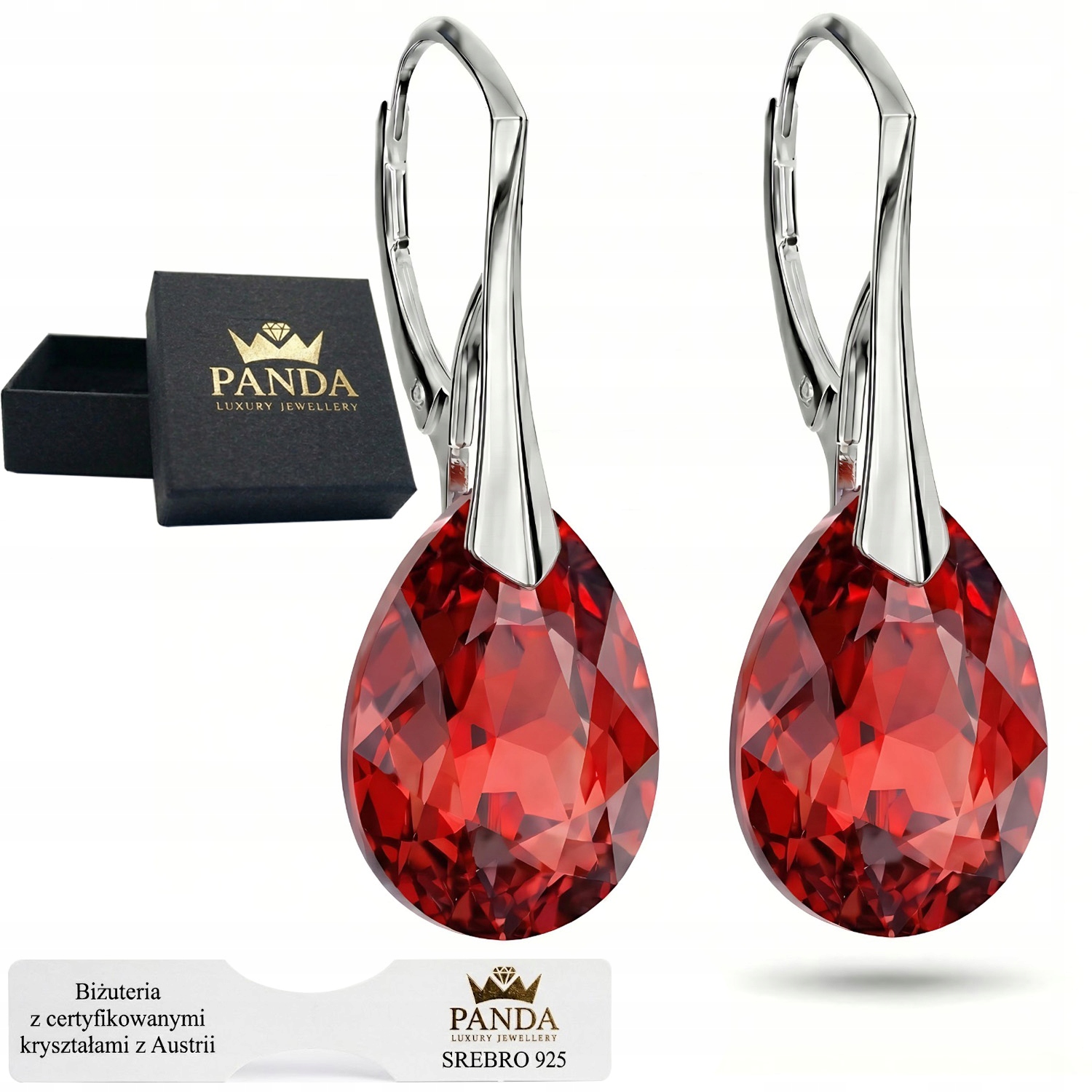 Stříbrné Náušnice Dámské Kapky Krystaly 925 Dárek Dívky Mámy Manželky