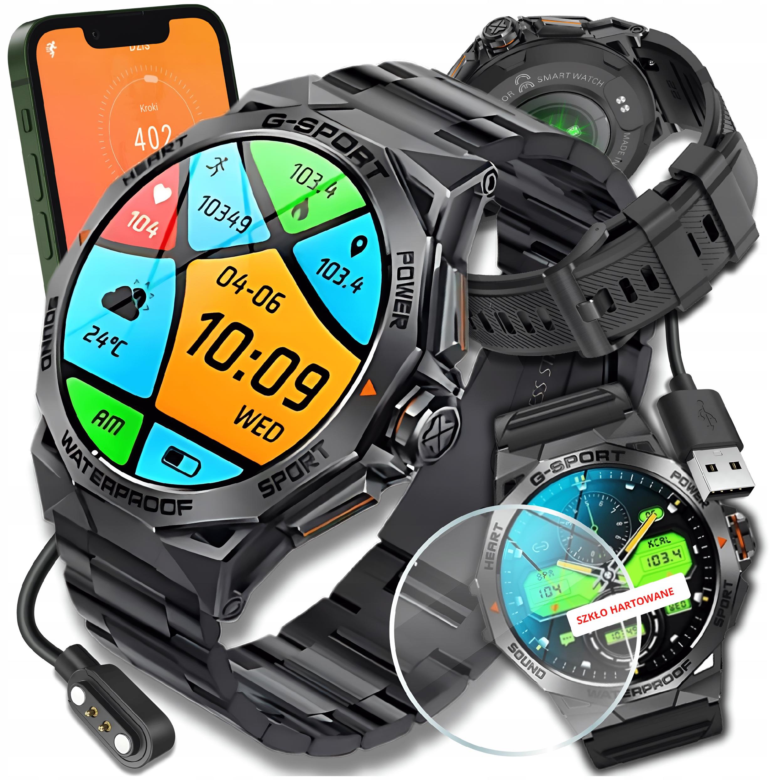 Chytré Hodinky Pánské Hovory Pl Menu Tepová Frekvence Puls Spánek Smart Watch Sklo