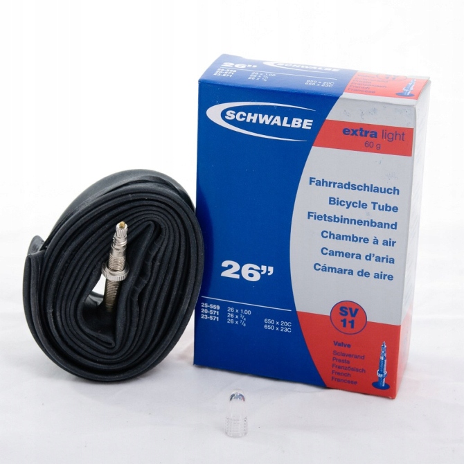 

Dętka Schwalbe SV11 Extra Light 26x1.00 Sv 40mm