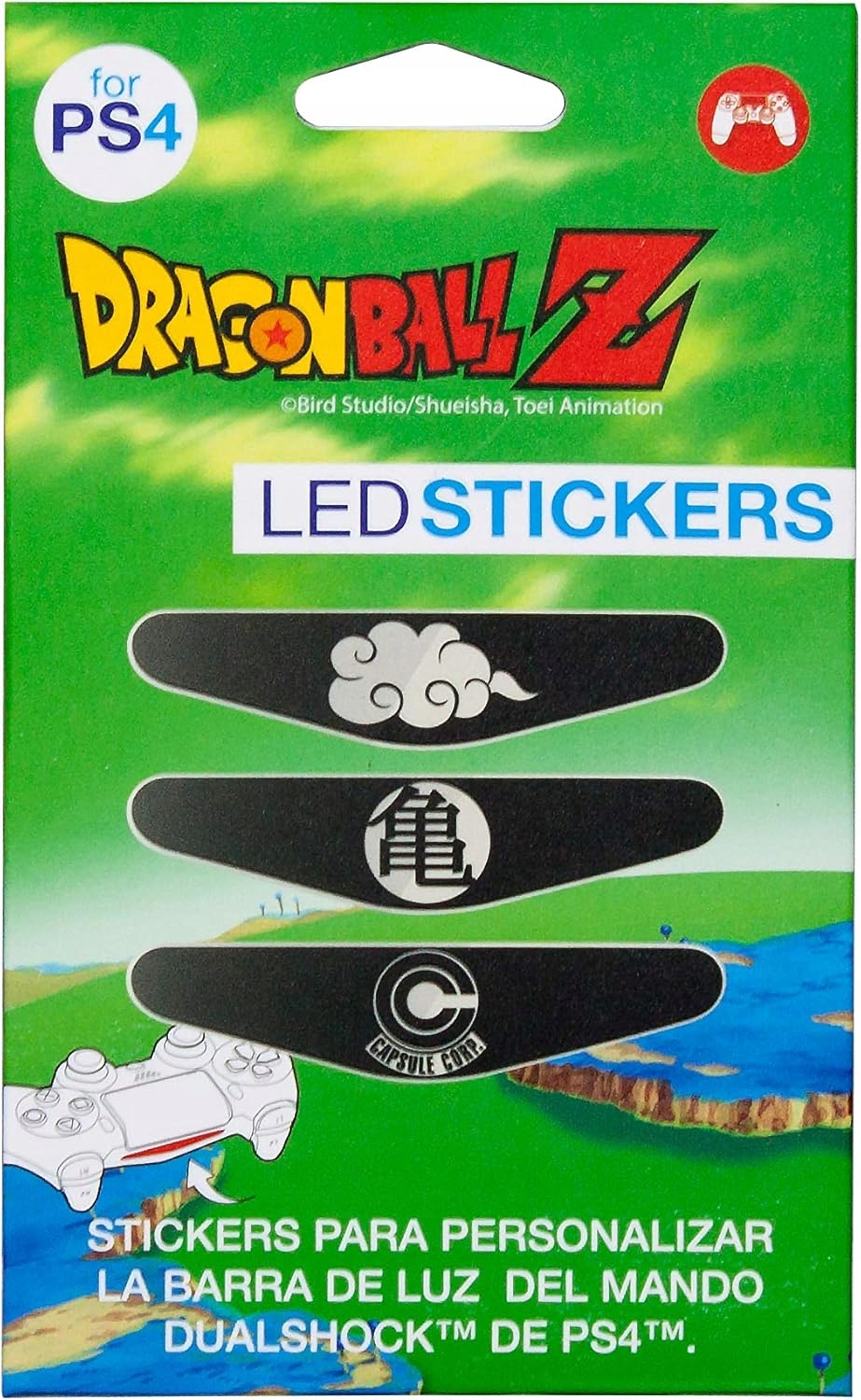 Naklejki Lightbar LED Dragon Ball Z na Pada PS4 Zestaw 3szt DUALSHOCK 4
