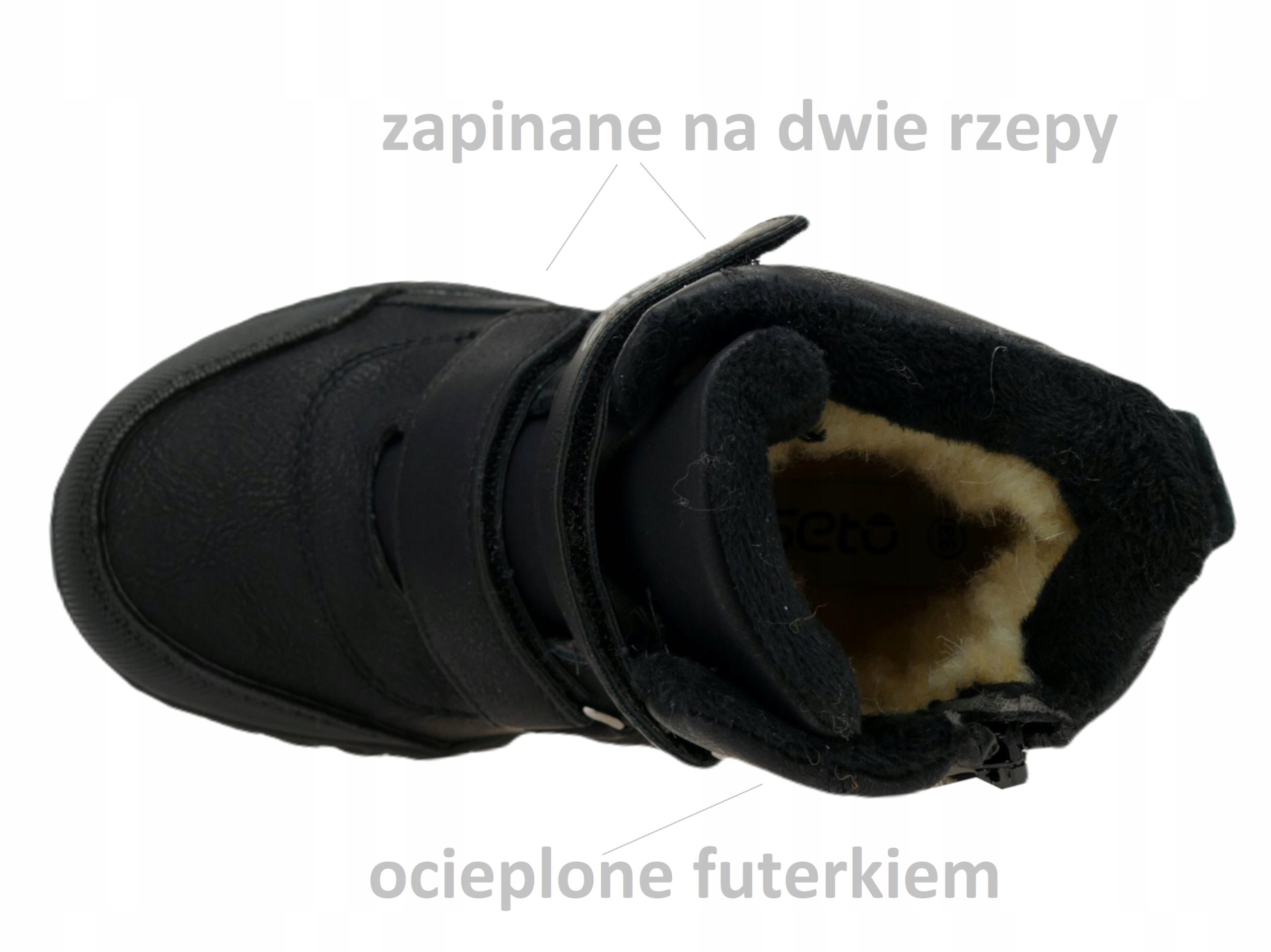 Buty zimowe na rzepy, ocieplane, black 32 P5-177 Bohater / Bajka brak