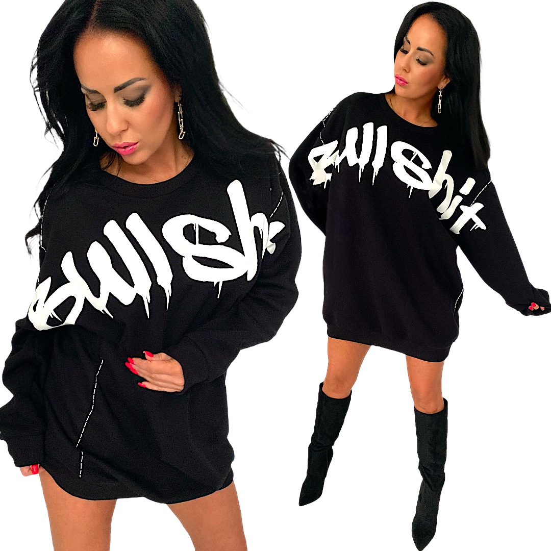 Šaty mikina, tunika Bavlněná mikina volné, široké, oversize L/XL 40 42