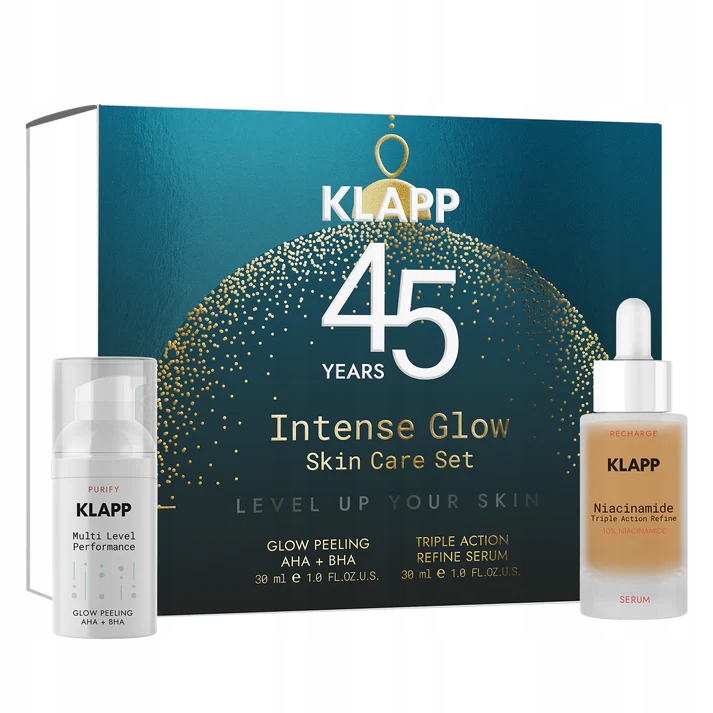 Intensive Glow SET/sada kyselého peelingu Bha nikotinamid sérum Klapp