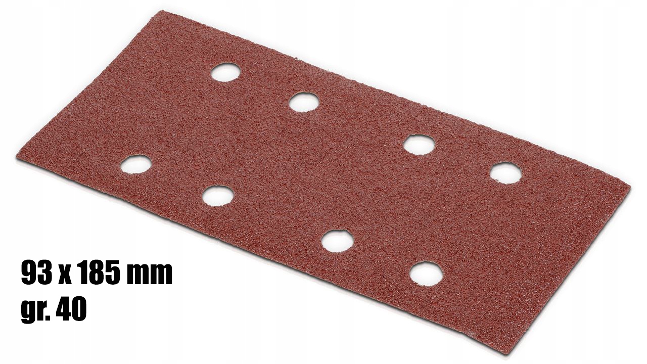 

Papier ścierny rzep 93 x 185mm gr 40 5sztuk