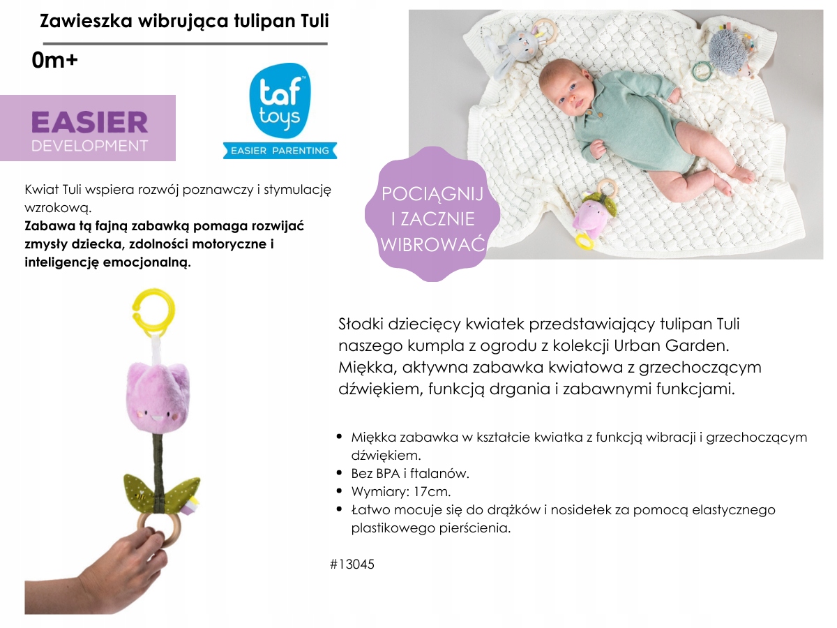 TAF TOYS Zawieszka wibrująca grzechotka Tulipan Rodzaj zawieszki
