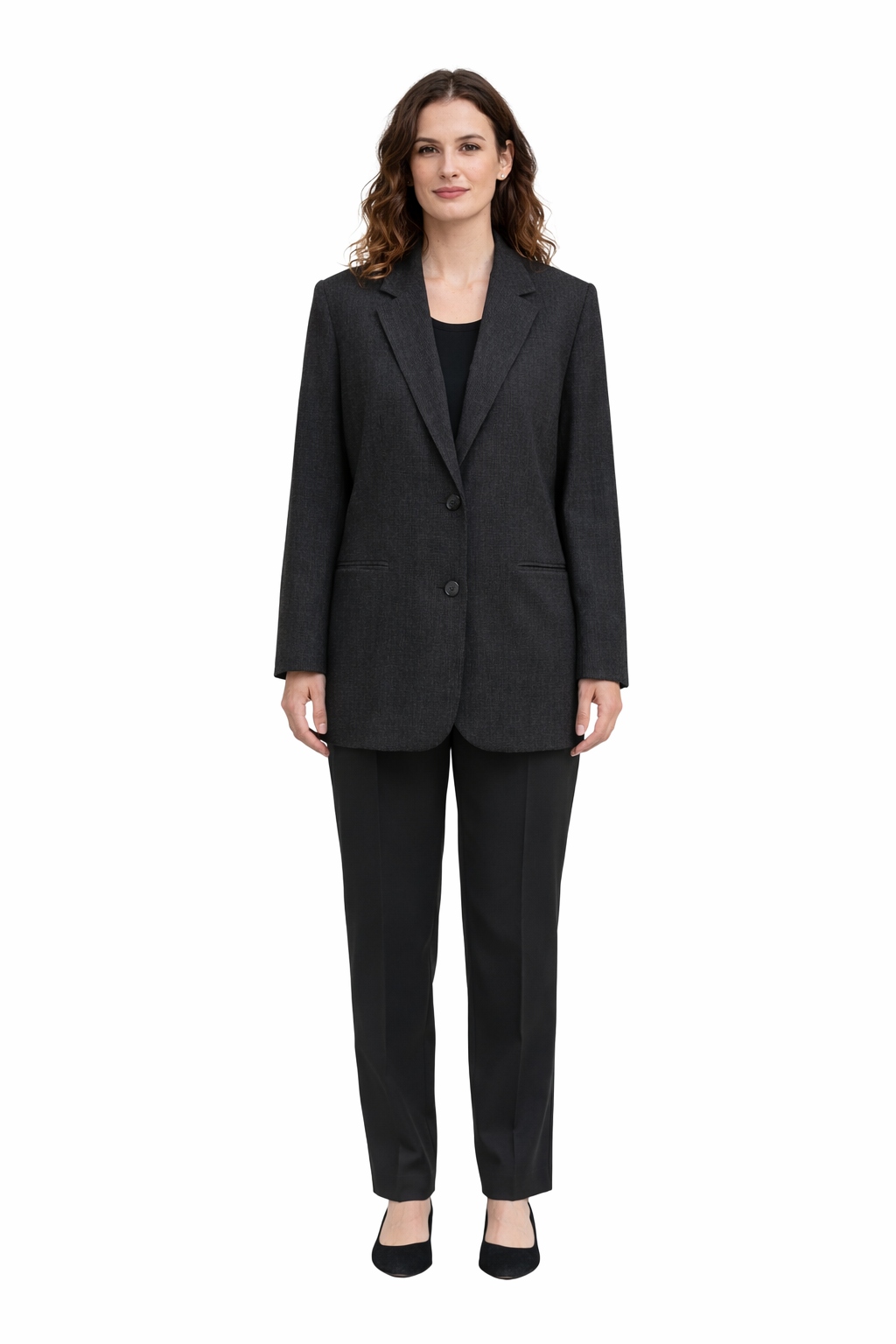Dkny Hladký Černý Sako S Klasickým Límcem 40 I3C