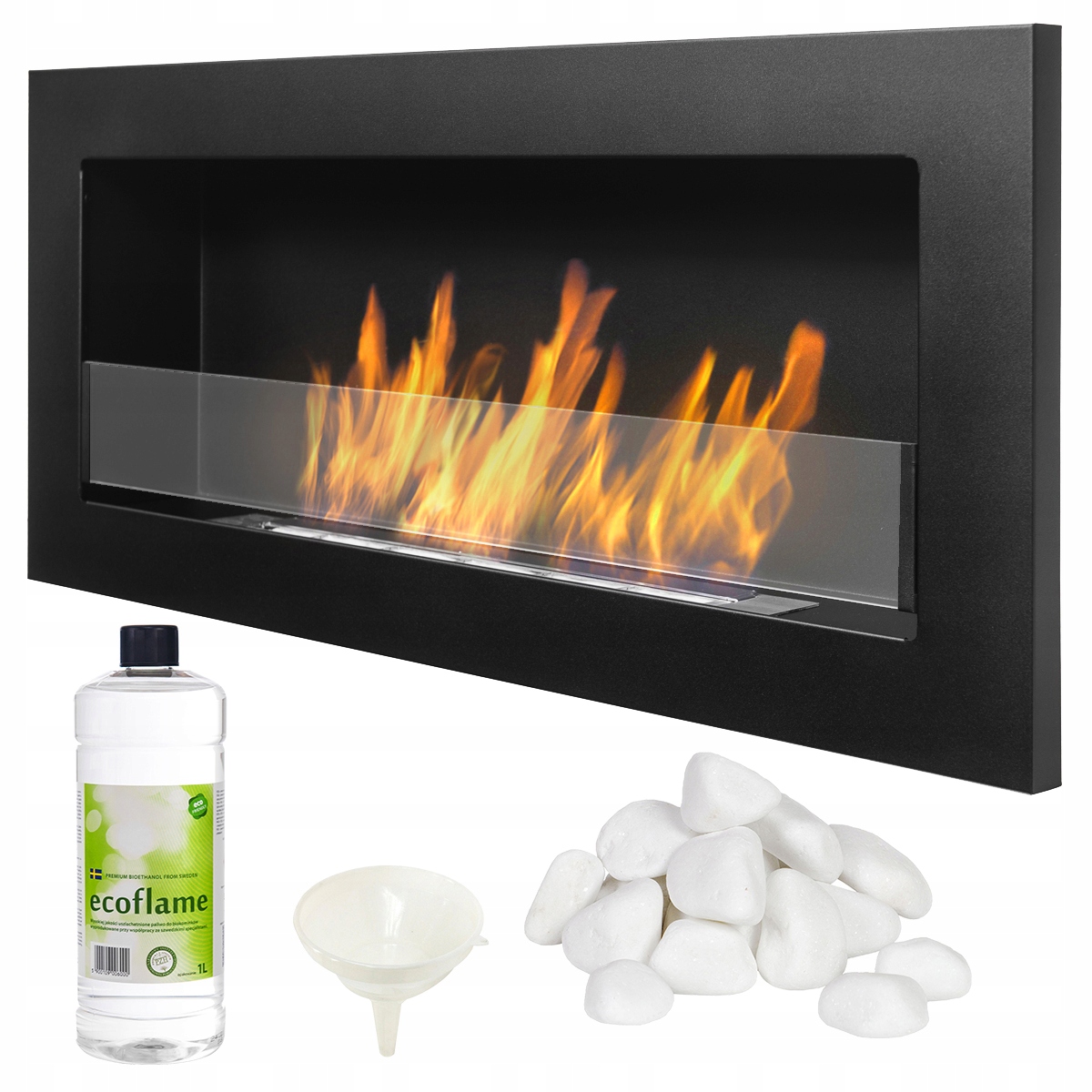 Biokrb černý S Sklem 90x40 cm Slim Regulace