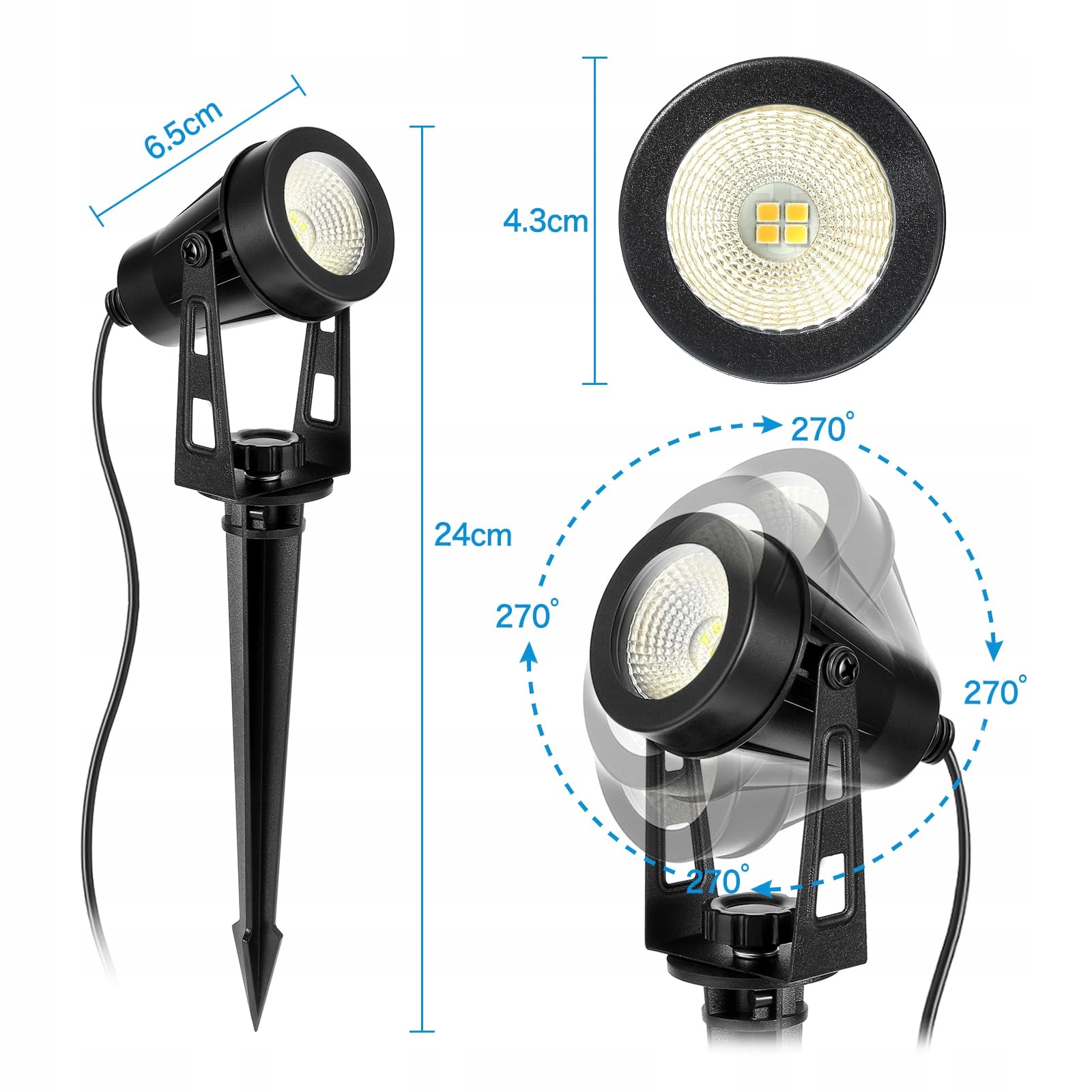 HUAEU Oświetlenie Ogrodowe 14m LED 12V IP65 Ciepłe Białe 3000K — miniatura 7