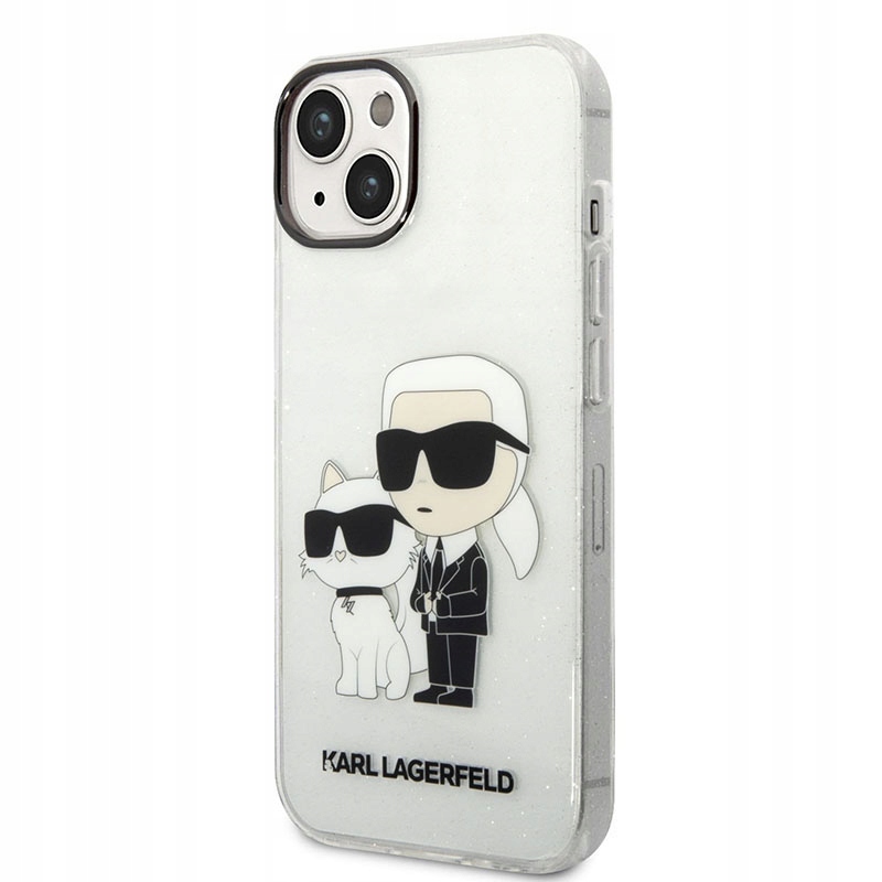 Karl Lagerfeld IML Glitter Nft Karl & Choupette Pouzdro na iPhone 14 Plus