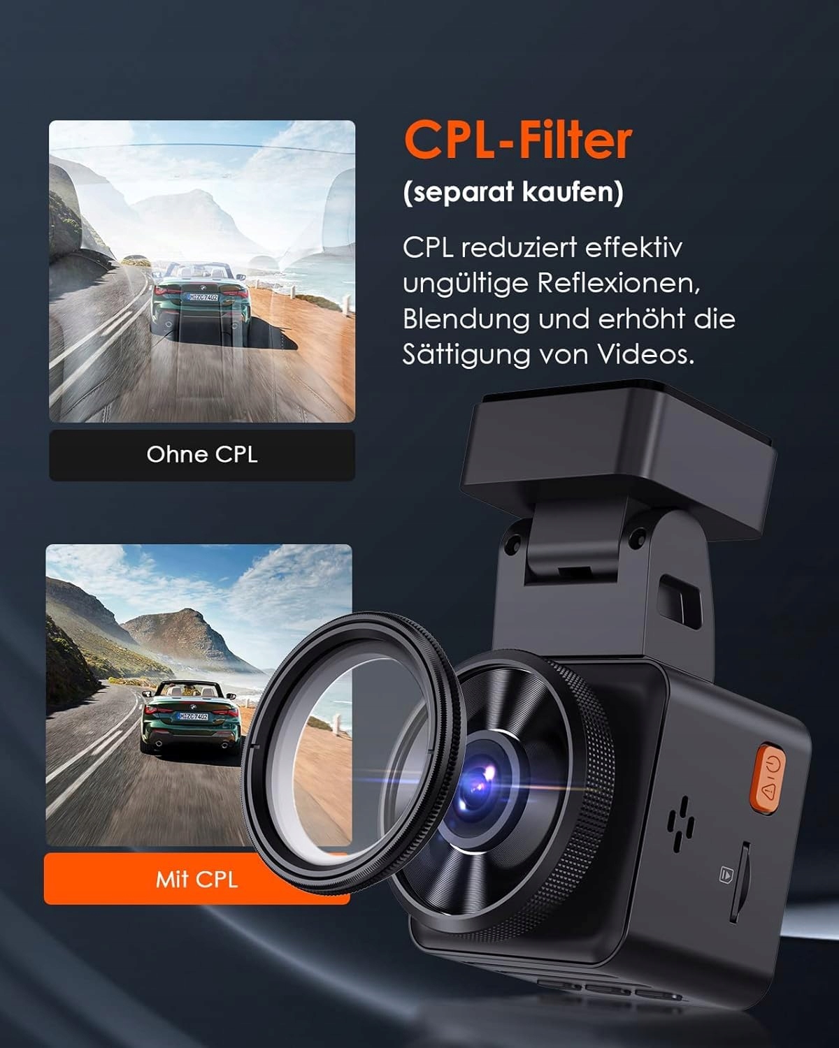 VANTRUE E1 Lite Mini Kamera Samochodowa WiFi 1080P HDR GPS Nocne Widzenie — miniatura 7