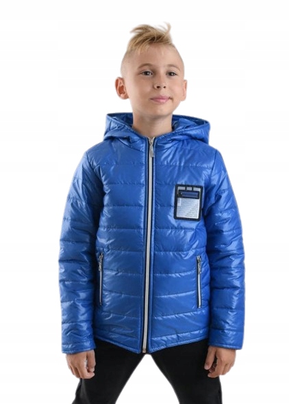 Kurtka chłopięca wiosenna sportowa 128 przejściowa z kapturem