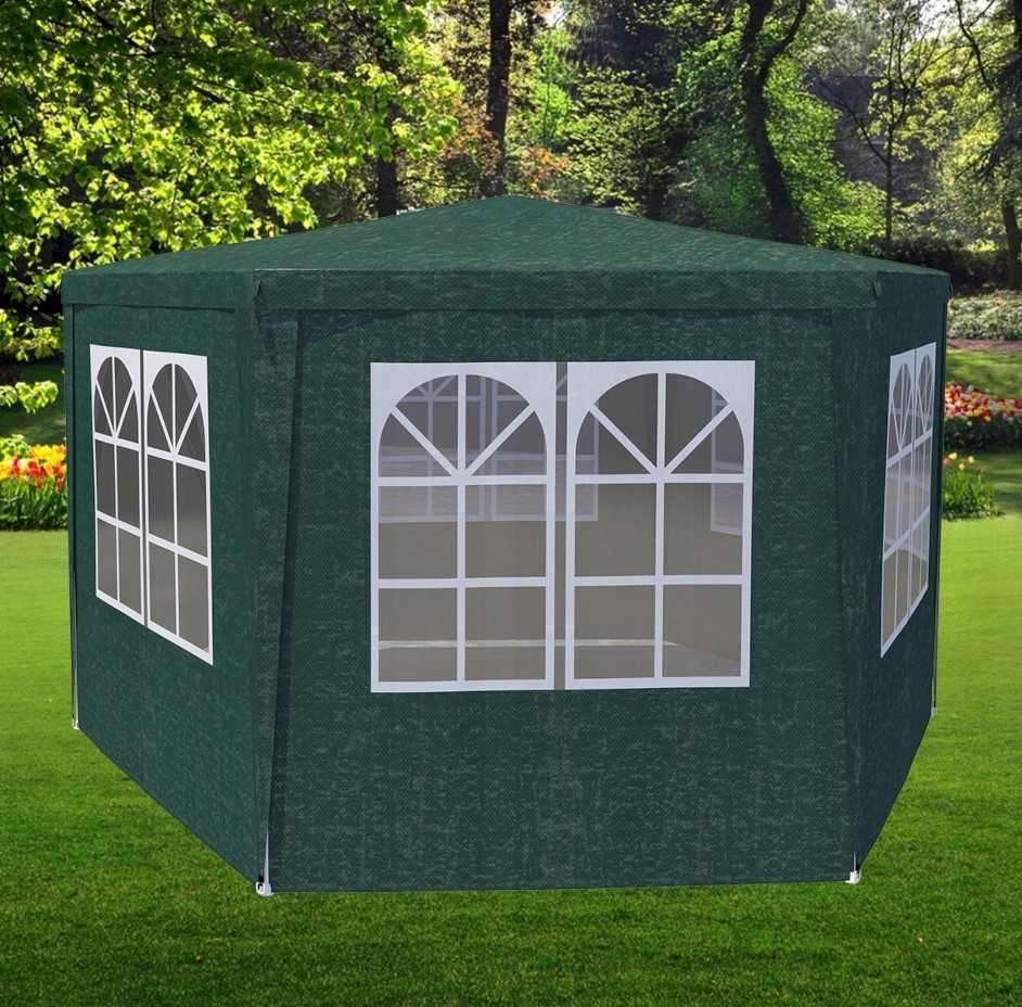 Pawilon Namiot Ogrodowy Handlowy 4x4m Wodoodporny Altanka do Ogrodu 6 Ścian Szerokość 4 m