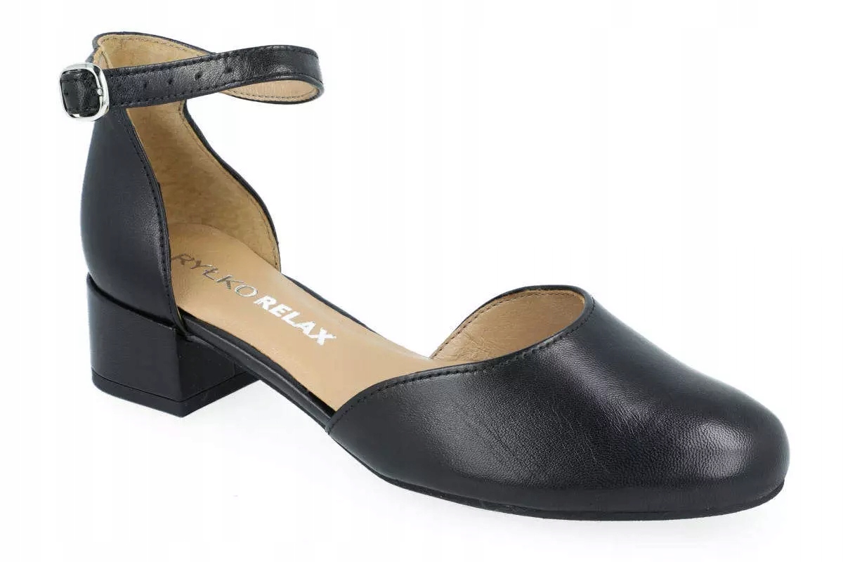 Ryłko sandály lodičky Ryłko Relax 3LKP4 černé kožené kačenka vel. 39,5