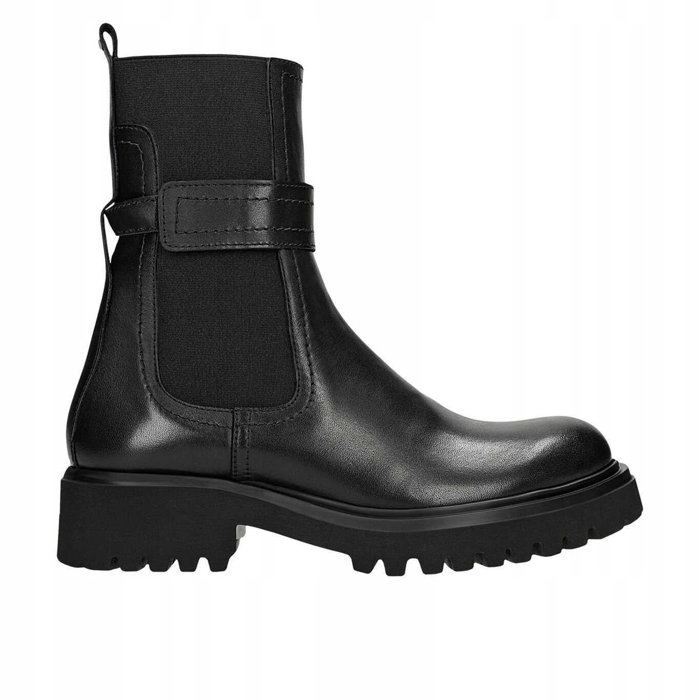 Vysoké dámské kotníkové boty z hladké kůže, velikost vel.