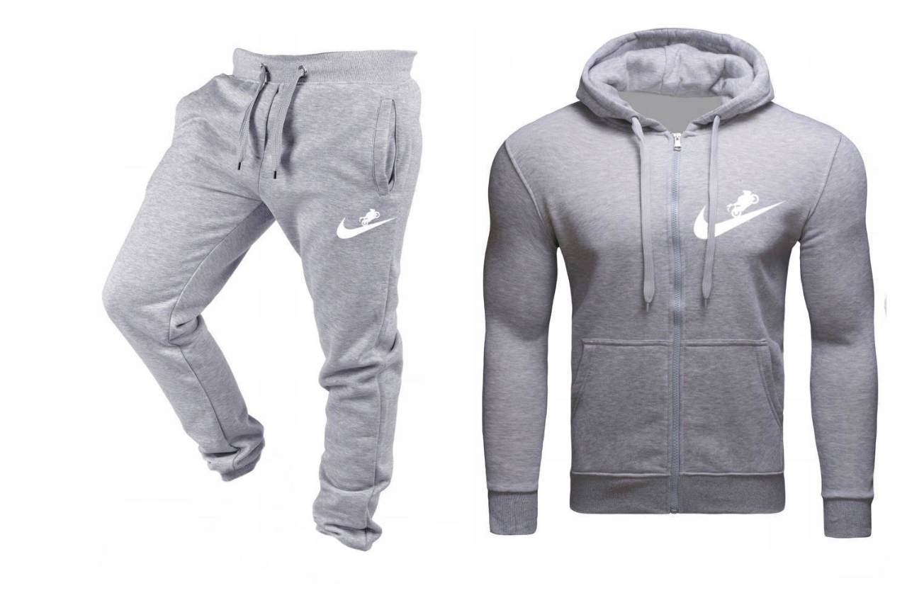 Tepláková Souprava Teplákovka Na Motorku Pro Muže, Rozepínací, Šedá, M