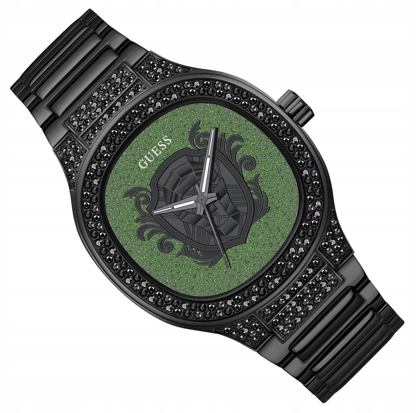 Černé Pánské Klasické Hodinky Guess Kingdom GW0565G2 30M Zirkony