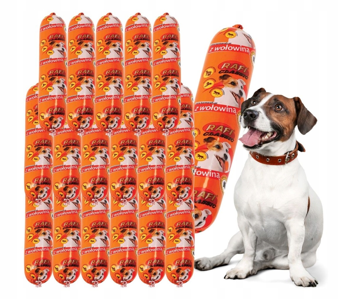 Levně Rafi Classic Vlhké krmivo s hovězí tyčinkou 18x1kg Dolina Noteci