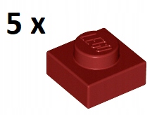 

Lego Dark Red Plate 1 x 1 3024 5 szt