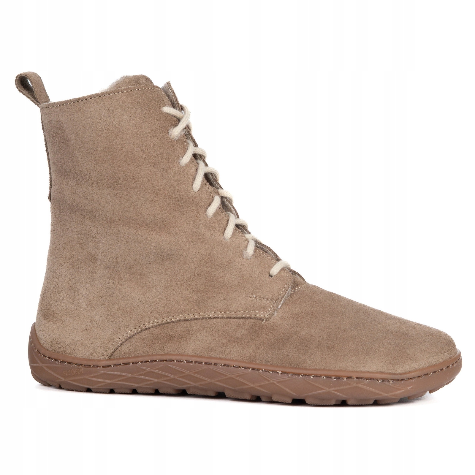 Dámské kotníkové boty Barefoot zateplené kožené šněrovací semišové 0778W béžové 42