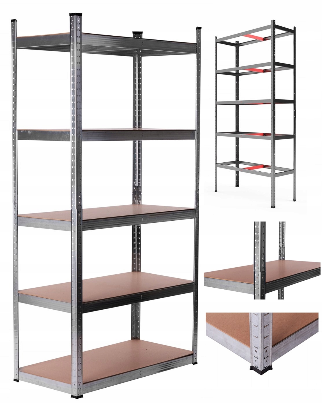 

Regał Magazynowy Garażowy Metalowy 5P 220x110x45