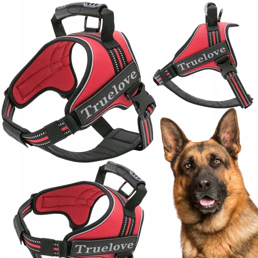 Levně Postroj Pro Psa Pracujícího S Rukojetí Truelove Outdoor Červený XL