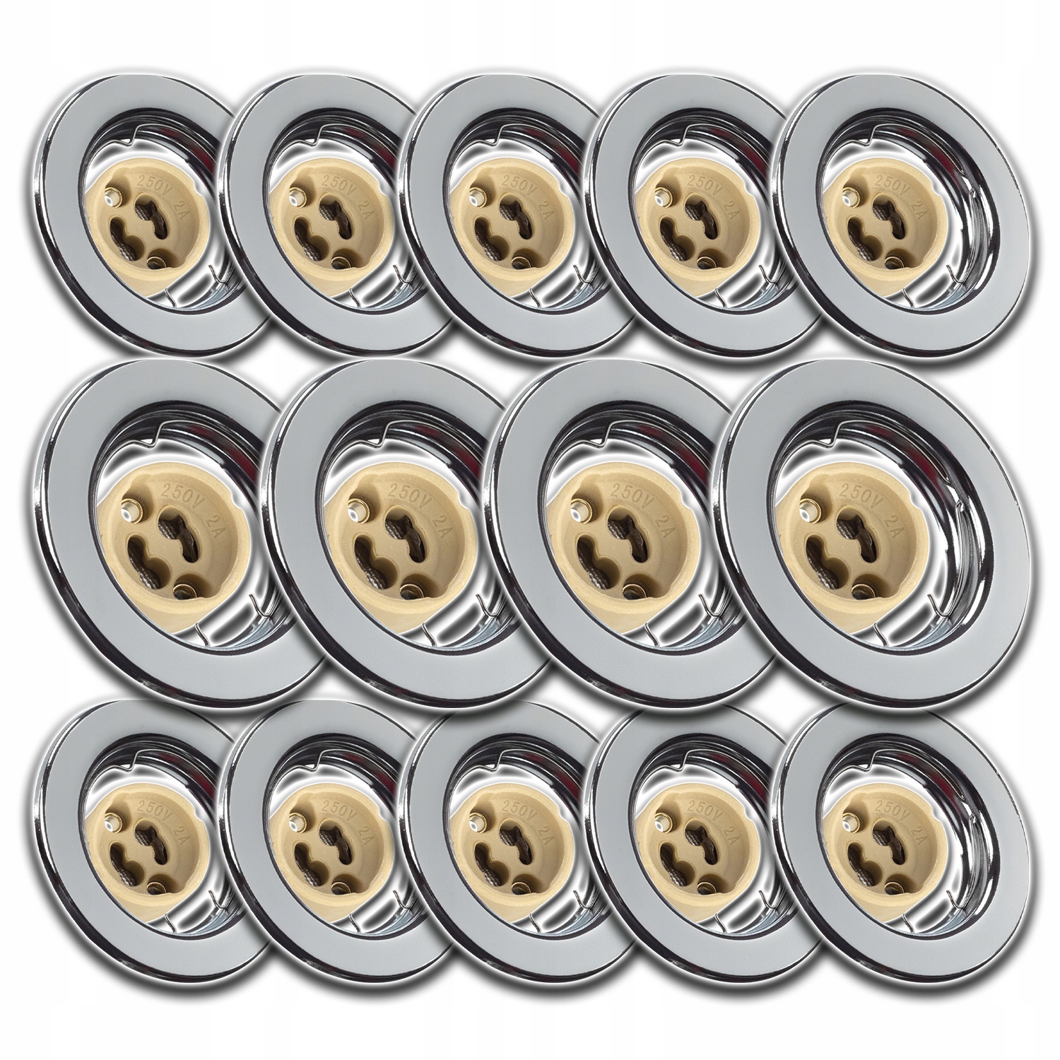 14x Stropní Svítidlo Halogen Led Lampa 1,5W Neutrální Očko Chrom