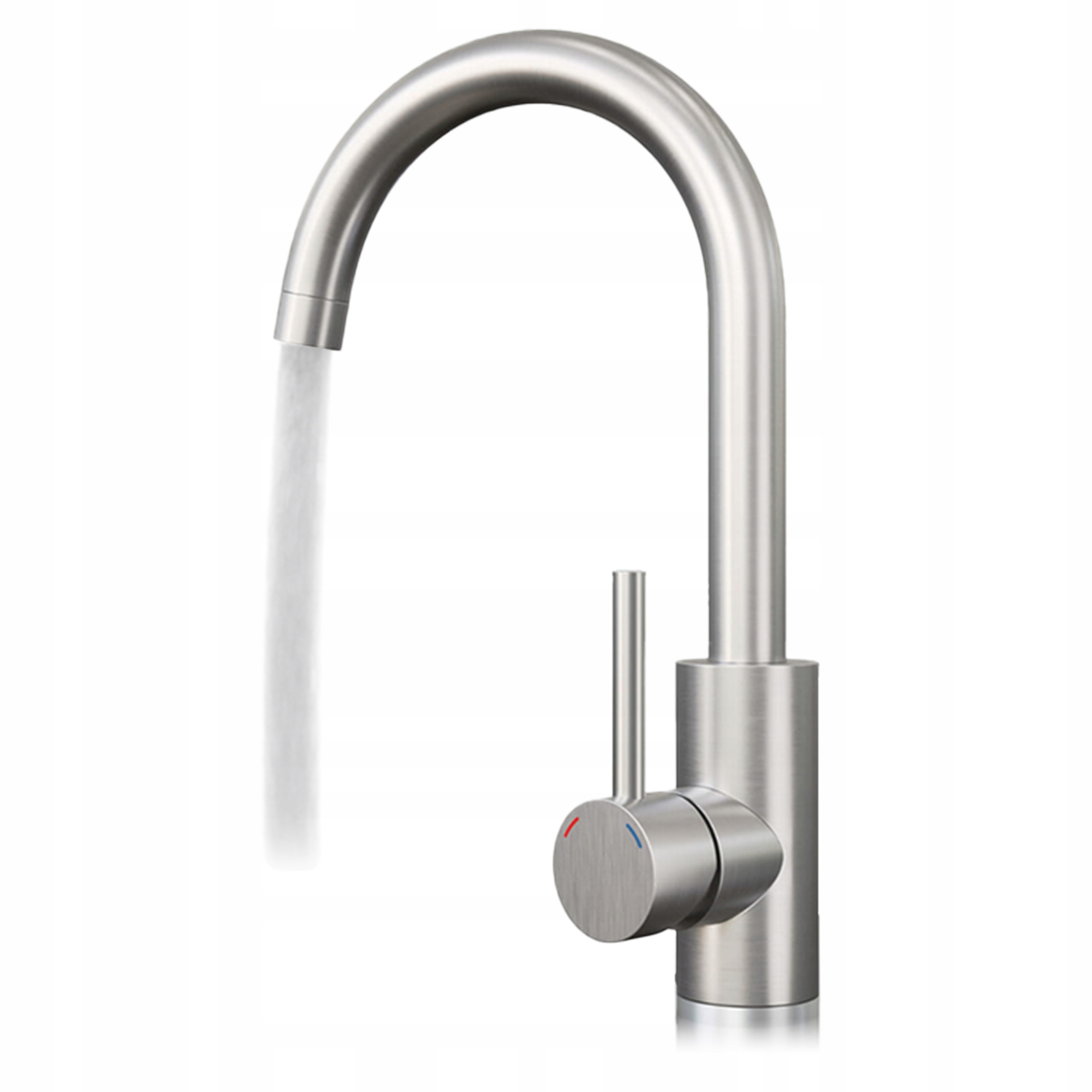 Kuchyňská stojánková baterie Emma s otočným výtokem, ocel, kartáčovaná