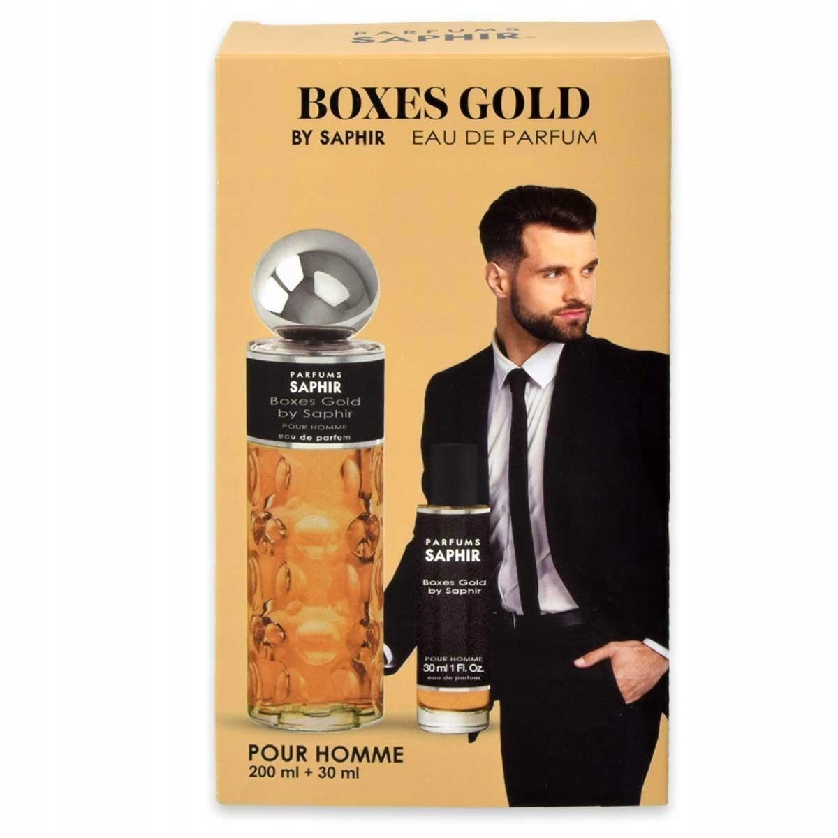 Saphir Men Parfémovaná voda Boxes Gold, sada Edp 200 ml 30 ml