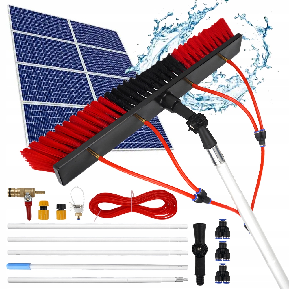 Kartáč na mytí fotovoltaických panelů 5 m teleskopický pro střešní soláry