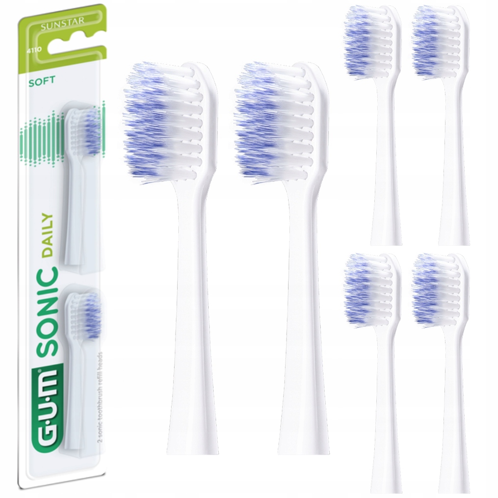 Końcówki do Szczoteczki do Zębów Gum Sonic Daily Białe 3x2szt.