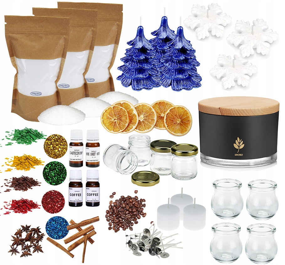 Velká sada na výrobu svíček XXL svíčky pro vánoční dekorace 23