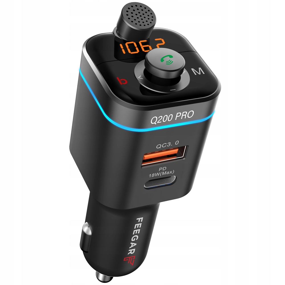 Transmiter FM Bluetooth Feegar Q200 PRO USB PD EAN 5908274802342