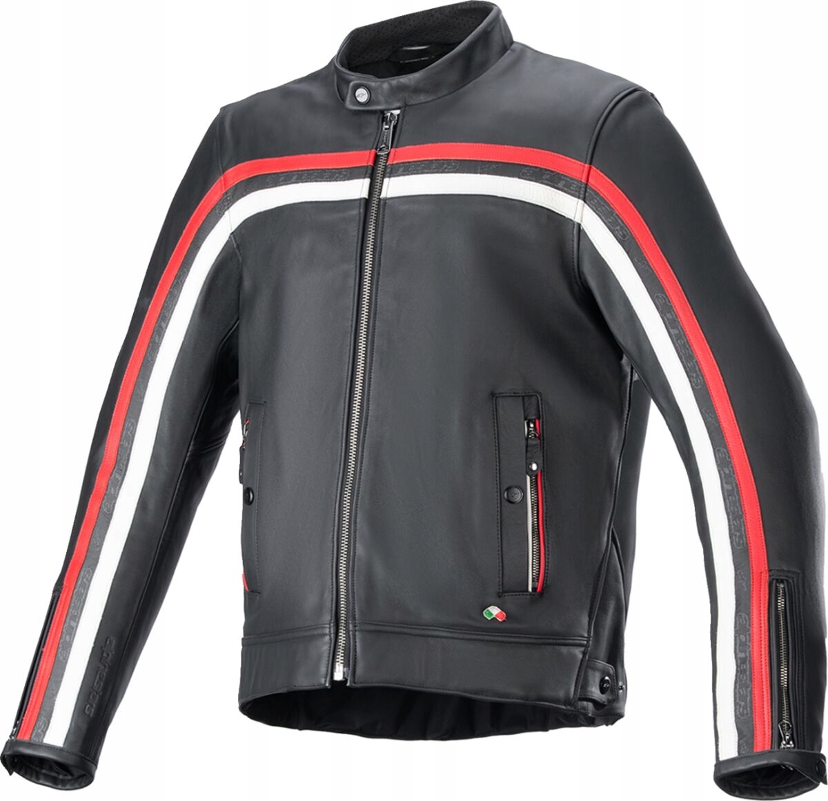 Kožená Bunda Na Motocykel Alpinestars Dyno Black/red XXXL