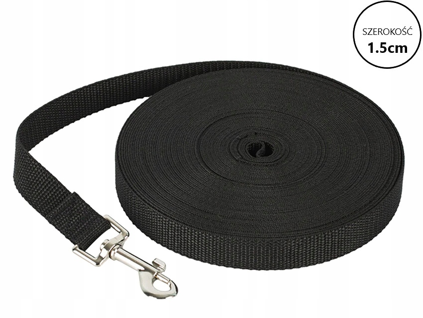 

Smycz Treningowa 1,5cm szkoleniowa Czarna |25m